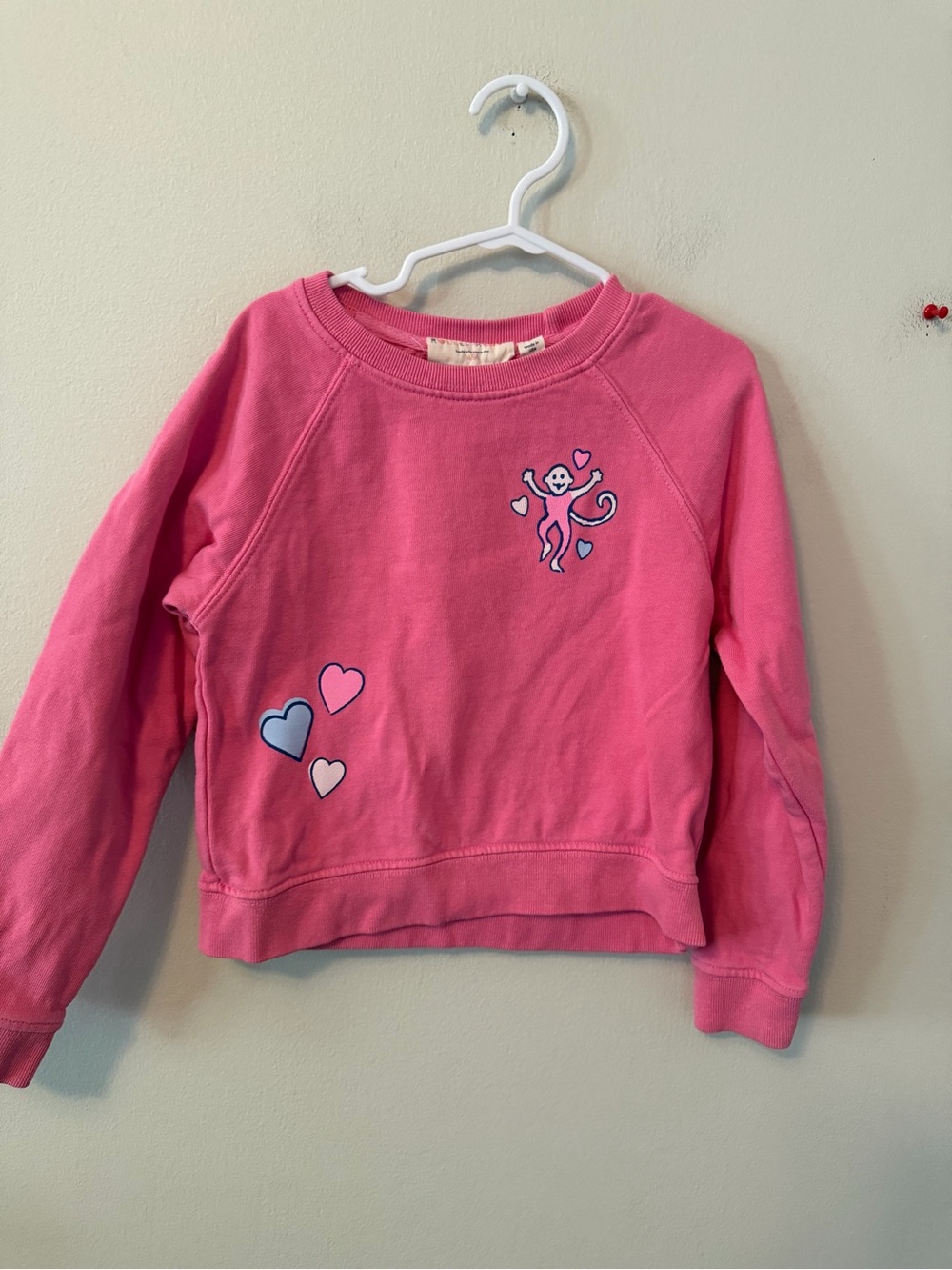 Roller Rabbit Pink Heart & Monkey Graphic Sweatshirt